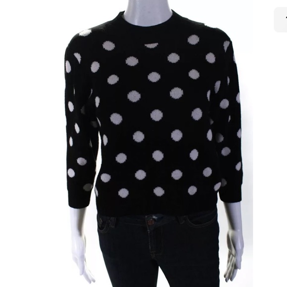 Joie Brettina Wool Polka dot Black white Sweater - Picture 5 of 8